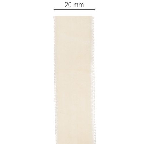 Geschenkband Samt creme 20mm x 10m für Dekoration und Floristik | Floristik24.at