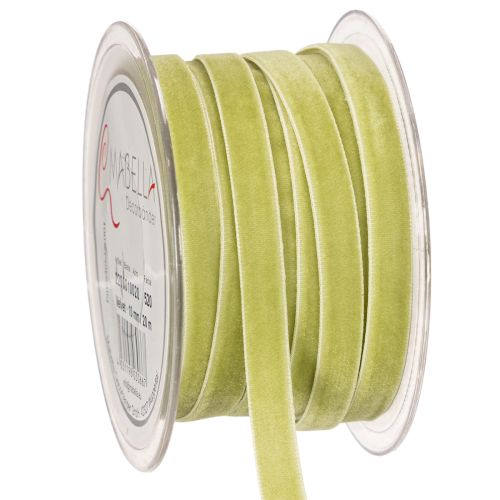 Dekoband Samtband 10mm 20m in Salbeigrün für Floristik und Bastelarbeiten