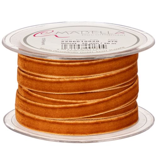 Dekoband Samtband 10mm x 20m Orangebraun Terra Innenbereich | Floristik24.at