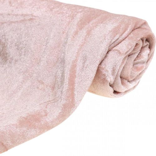 Floristik24 Dekostoff Velvet Altrosa Samtstoff Tischdeko 140×300cm