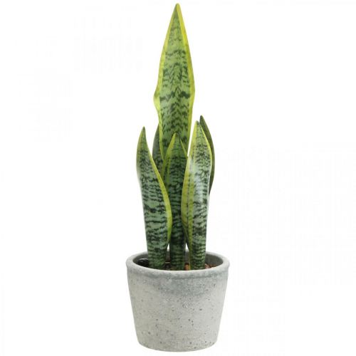 Floristik24 Künstlicher Bogenhanf, Grünpflanze im Topf, Sansevieria H39cm Ø12cm