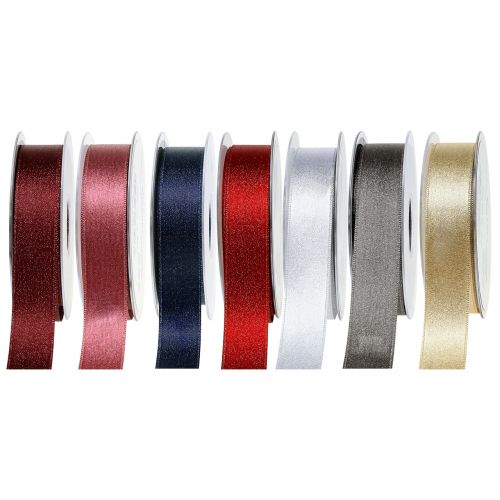 Satinband mit Glimmer 25mm 20m