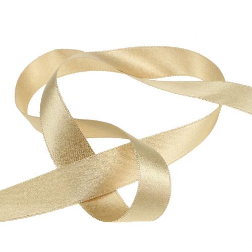 Floristik24 Satinband mit Glimmer Gold 10mm 20m