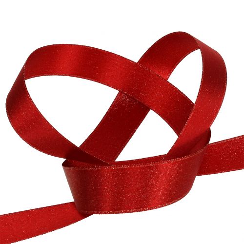 Artikel Satinband mit Glimmer Rot 25mm 20m