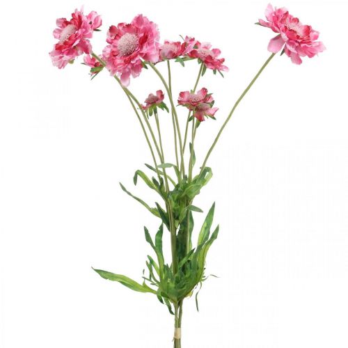 Floristik24 Künstliche Blumendeko, Skabiose Kunstblume Rosa 64cm Bund à 3St