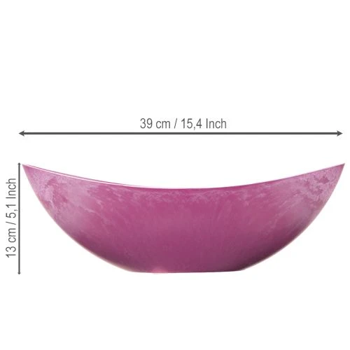 Schale aus Plastik in Pink 39cm x 13cm H13cm für Dekoration | Floristik24.at
