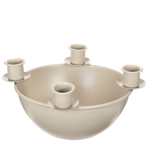 Kerzenschale mit 4 Haltern für Adventskranz Beige 15cm Kunststoff bestellen | Floristik24.at