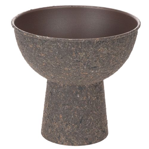 Runde Pflanzenschale mit Sockel 18 cm Metall Braun Anthrazit