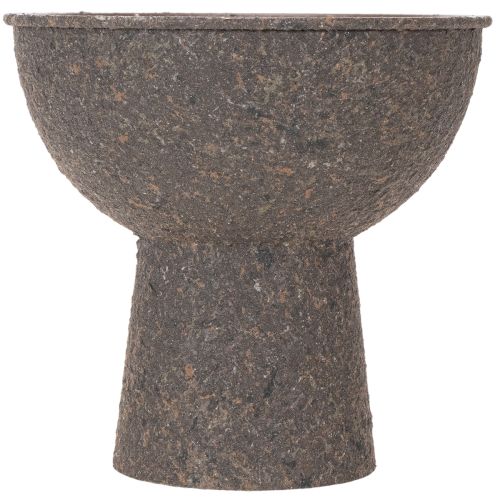 Runde Pflanzenschale mit Sockel 18 cm Metall Braun Anthrazit | Floristik24.at