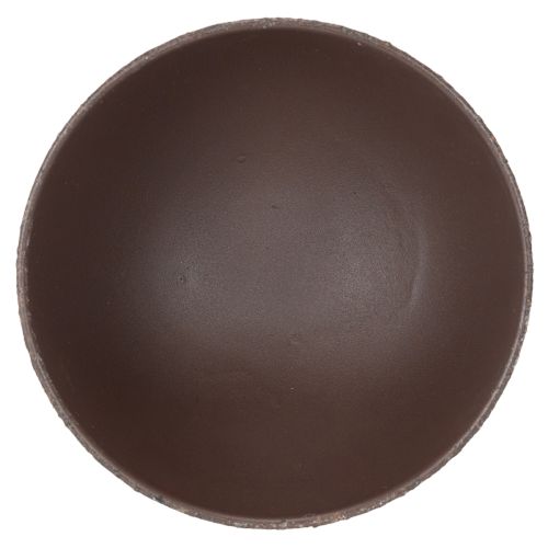 Runde Pflanzenschale mit Sockel 18 cm Metall Braun Anthrazit | Floristik24.at