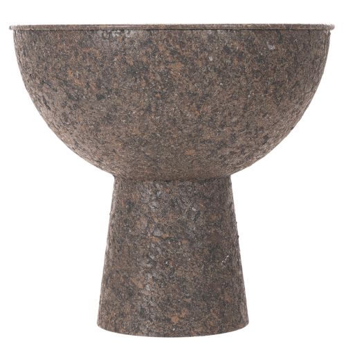 Pflanzschale Metall Braun Rund mit Fuß 25 cm | Floristik24.at