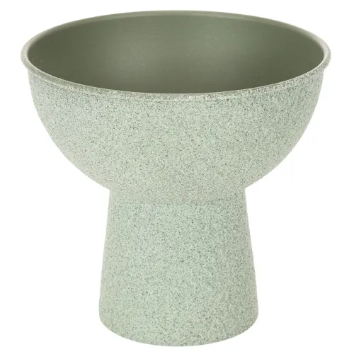 Pflanzschale aus Metall mit hohem Fuß, rund, 18 cm, hellgrün bestellen | Floristik24.at
