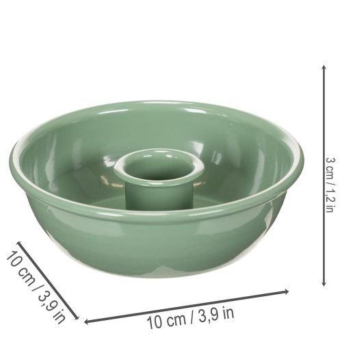 Stabkerzenhalter aus Metall Grün Ø 10 cm 2er-Set | Floristik24.at