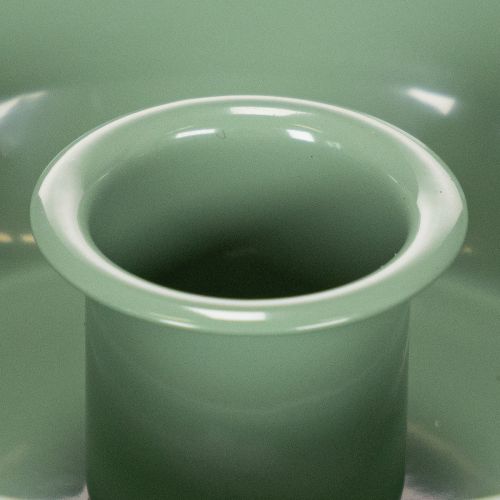 Stabkerzenhalter aus Metall Grün Ø 10 cm 2er-Set | Floristik24.at