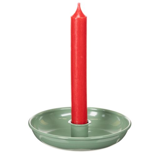 Kerzenständer aus Metall grün für Tafelkerzen 13cm | Floristik24.at
