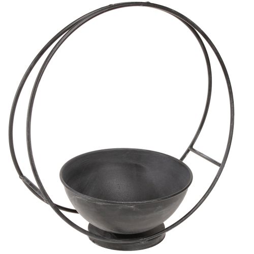 Artikel Schale mit Fuß Dekoring Metall Anthrazit H29cm 2St