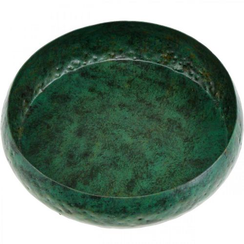 Floristik24 Dekoschale Grün Antik Deko Schale Metall Ø25,5cm H6cm