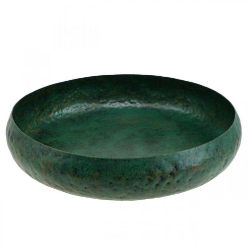 Dekoschale Grün Antik Deko Schale Metall Ø32cm H7cm