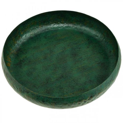 Floristik24 Dekoschale Grün Antik Deko Schale Metall Ø32cm H7cm