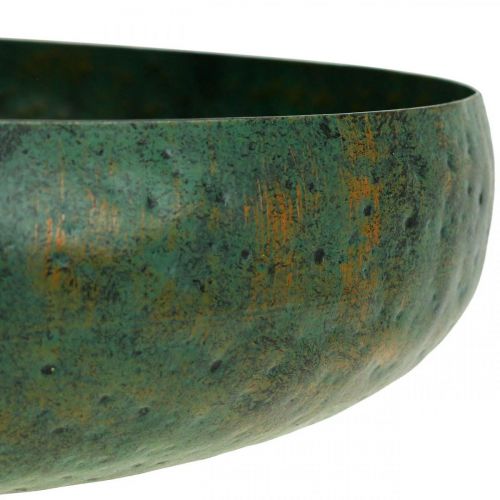 Floristik24 Große Dekoschale Grün Antik Schale Metall Ø38cm H7cm