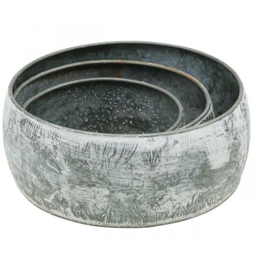 Artikel Dekoschale Metall Steckschale Rund Grau Ø22/18,5/14,5cm
