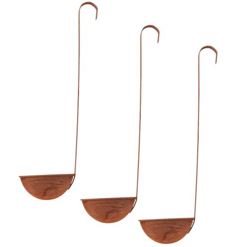 Floristik24 Schale zum Bepflanzen Deko Schöpfkelle Rost Ø12cm 3St