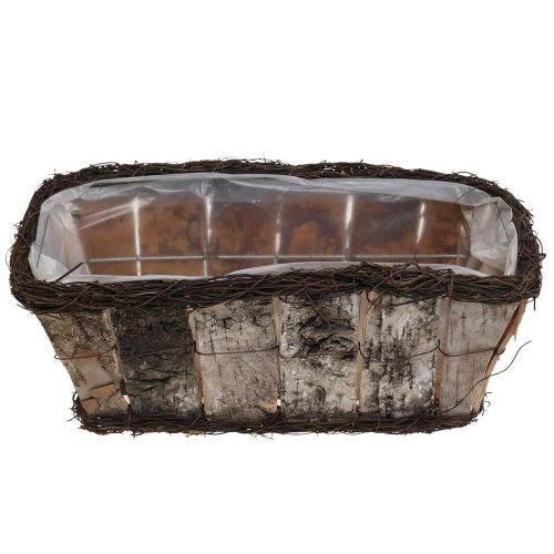 Artikel Pflanzschale Rechteckig Birkenrinde Reben 36x18x14cm