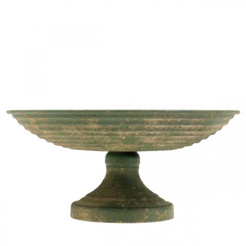 Floristik24 Schale mit Fuß, Deko-Schale, Metallgefäß Antikoptik Ø26cm H12cm