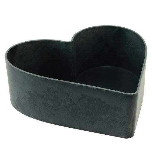 Floristik24 Schale Herz Plastik Dekoschale Anthrazit 24/21cm 2er-Set