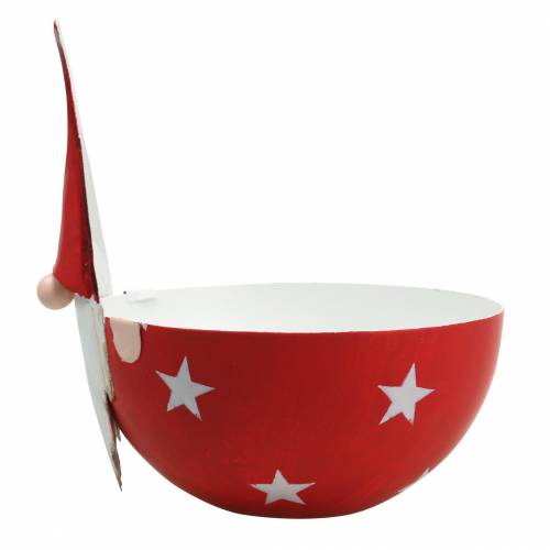 Artikel Deko-Schale Wichtel Rot, Weiß Metall Ø14cm H16cm Nikolaus-Schale