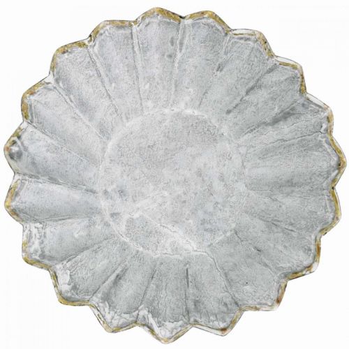 Floristik24 Deko-Backform aus Metall, Metalldeko zum Bepflanzen, Kuchenförmchen mit Goldrand Ø13cm H3,5cm