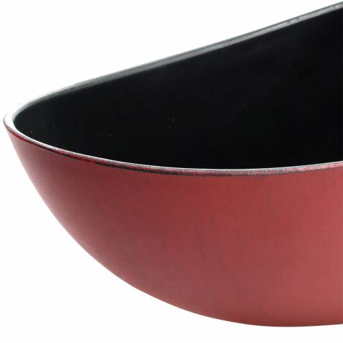 Floristik24 Deko-Schale Oval Rot, Schwarz 38,5cm x 12,5cm H10cm