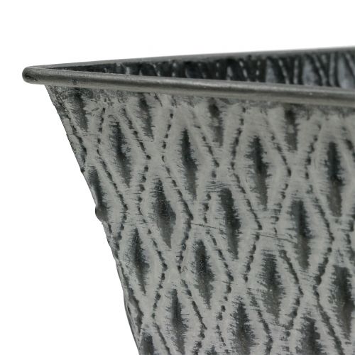 Artikel Zinkschale mit Rautenmuster 22cm×12cm