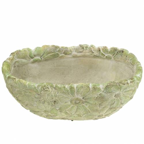 Floristik24 Pflanzschale oval Grün 22×11,5cm H10cm