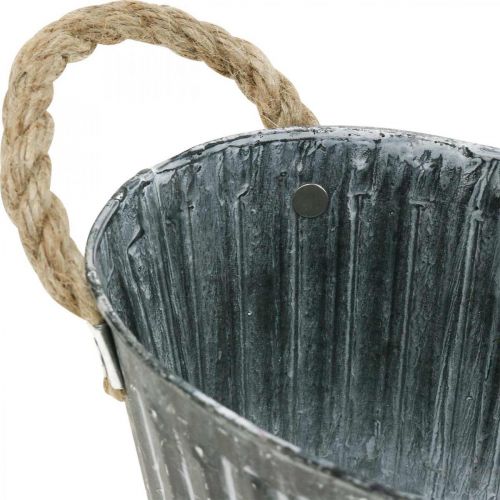 Floristik24 Pflanzschale aus Metall, Blumenschale zum Bepflanzen, Deko-Schale mit Henkeln L22,5cm