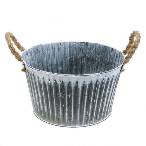 Pflanzschale aus Metall, Blumenschale, Pflanztopf mit Henkeln Ø28cm