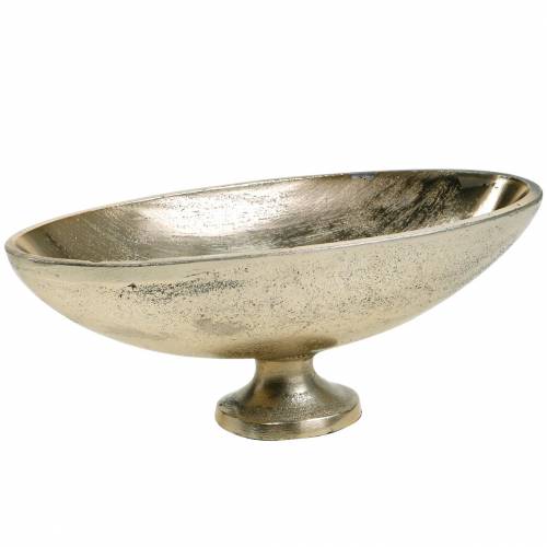 Floristik24 Schale oval mit Fuß Golden 20,5×8cm