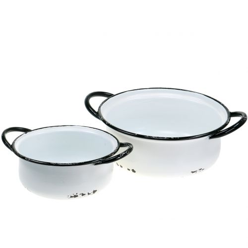 Floristik24 Vintage Schalen aus Metall Ø19,5cm - Ø25cm 2St