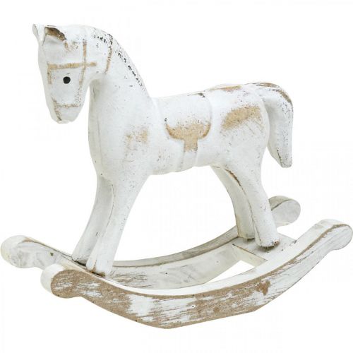 Floristik24 Deko Schaukelpferd Weihnachten Weiß 13x4,5x11,5cm 3St