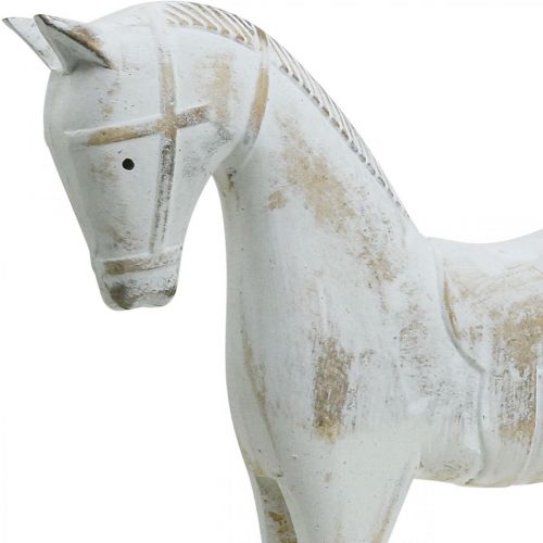 Floristik24 Deko Schaukelpferd Weihnachten Weiß Braun 37x8x32cm