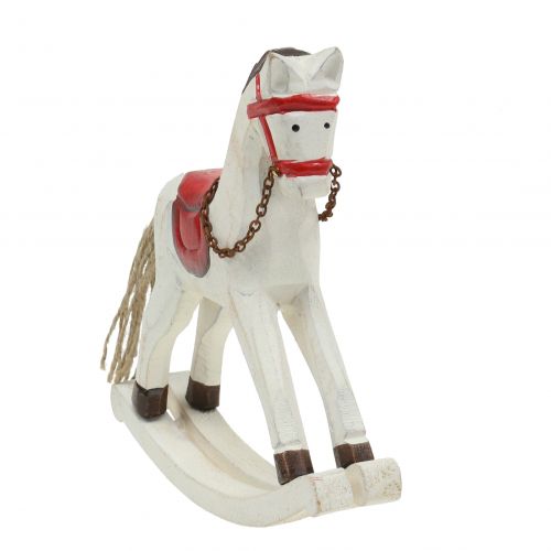 Floristik24 Schaukelpferd Holz Rot, Weiß 19cm x15cm