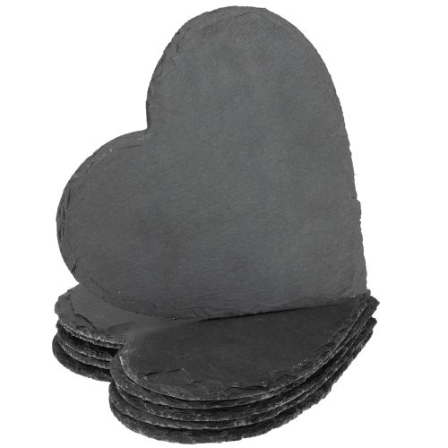 Floristik24 Schieferherz Deko Herz Schiefer Schieferplatte 20cm 5St