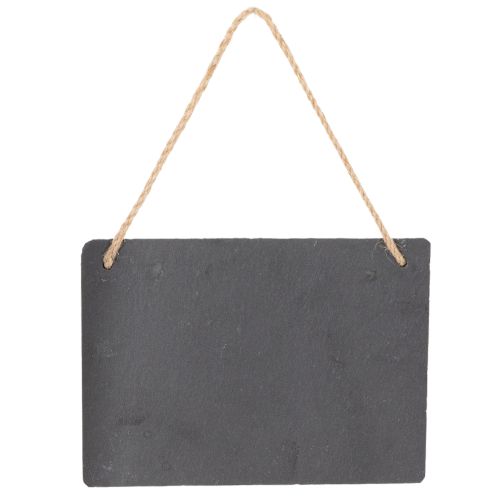 Gartenschild aus Schiefer mit Blumenmotiv und Juteband 15 cm | Floristik24.at