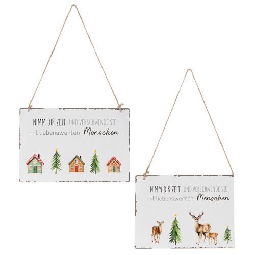 Metallschilder 2er-Set zum Hängen 21 x 14 cm mit Weihnachtsmotiven bestellen | Floristik24.at