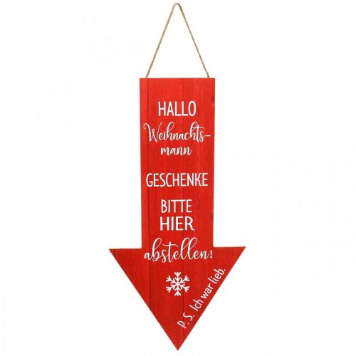 Dekoschild zum Hängen Weihnachtsmann Weihnachtsdeko 30×60cm