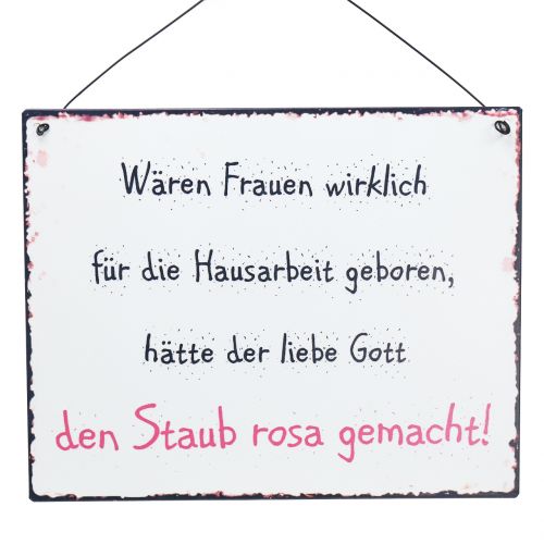 Floristik24 Schild zum Aufhängen „Hausarbeit“ 24cm x 19cm 3St