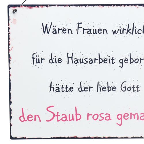 Floristik24 Schild zum Aufhängen „Hausarbeit“ 24cm x 19cm 3St