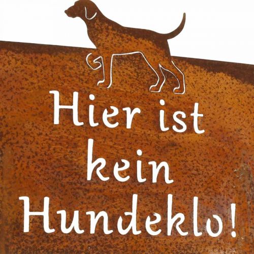 Floristik24 Schild Rost Hundeklo Gartendeko zum Stecken Metalldeko Hund 20cm