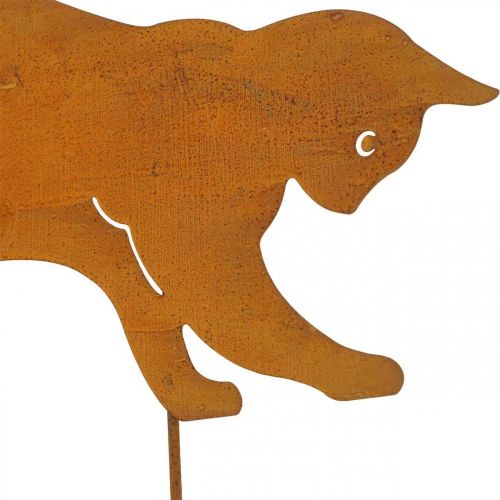 Floristik24 Edelrost Gartenstecker Katze spielend Retro Vintage H41cm