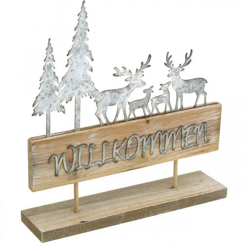 Silhouette mit Rehen, Herbstdeko zum Stellen, Willkommensschild Wald-Diorama, Weihnachten H31cm B28,5cm